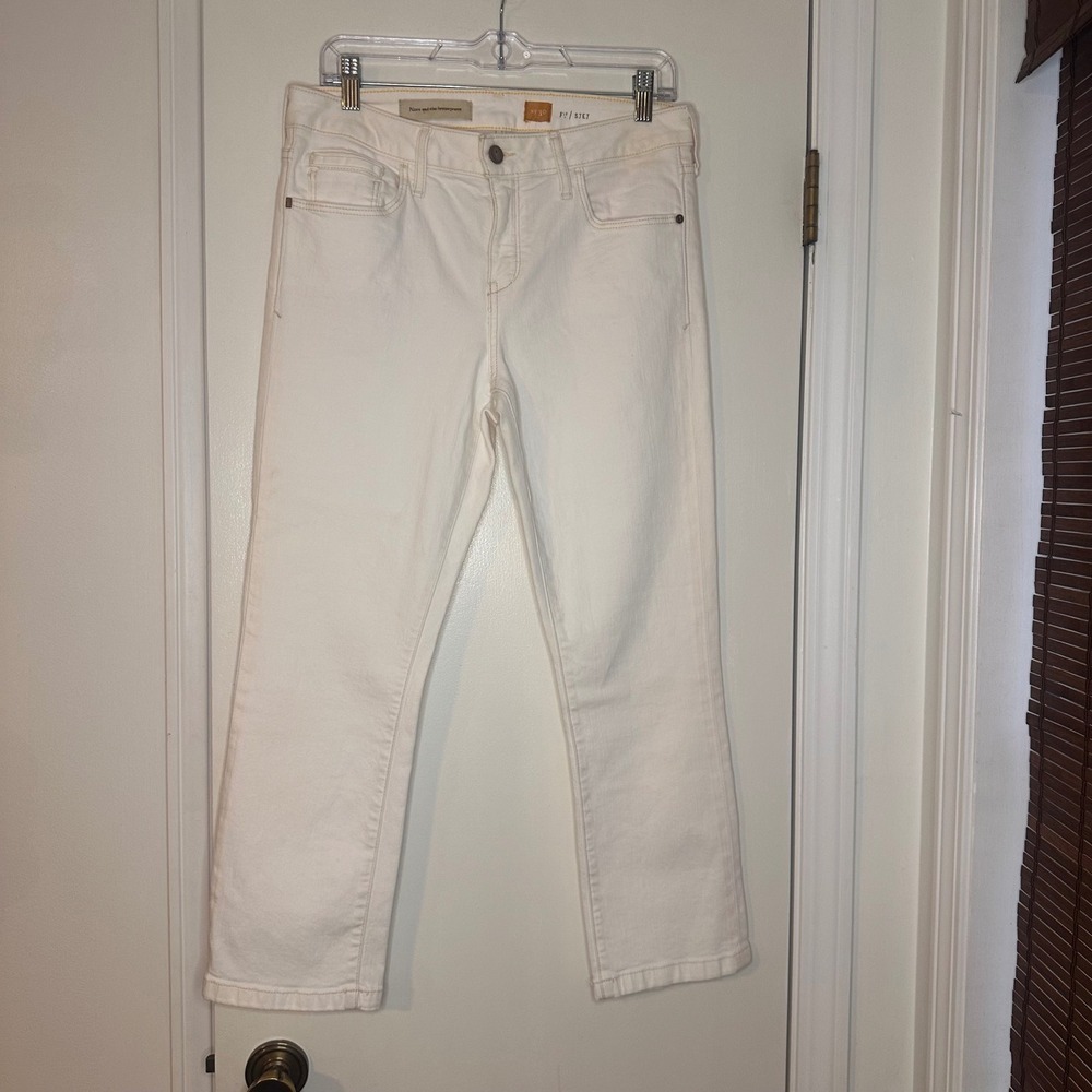 Pilcro and the Letterpress White Cropped Jeans Size 30 Denim Anthropologie